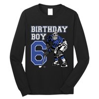  6 Year Old Ice Hockey Themed Birthday Party 6th Boy Gift Long Sleeve Shirt