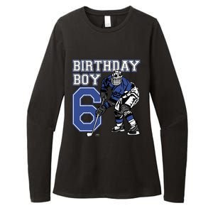  6 Year Old Ice Hockey Themed Birthday Party 6th Boy Gift Womens CVC Long Sleeve Shirt