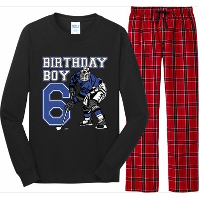  6 Year Old Ice Hockey Themed Birthday Party 6th Boy Gift Long Sleeve Pajama Set