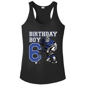  6 Year Old Ice Hockey Themed Birthday Party 6th Boy Gift Ladies PosiCharge Competitor Racerback Tank