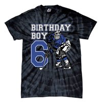  6 Year Old Ice Hockey Themed Birthday Party 6th Boy Gift Tie-Dye T-Shirt