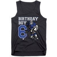  6 Year Old Ice Hockey Themed Birthday Party 6th Boy Gift Tank Top