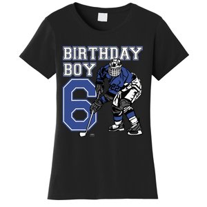  6 Year Old Ice Hockey Themed Birthday Party 6th Boy Gift Women's T-Shirt