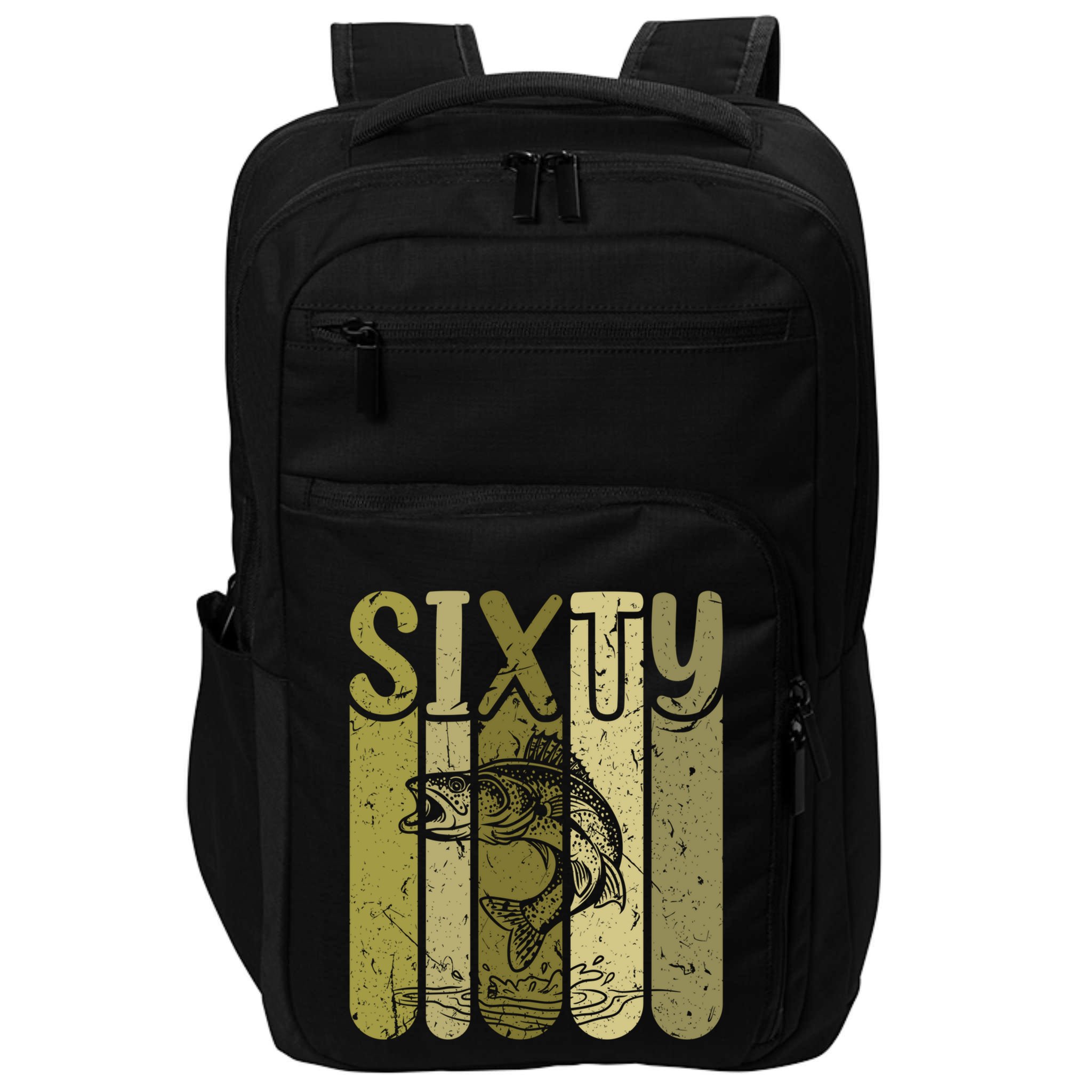 60 Years Old Walleye Fishing 60th Birthday Impact Tech Backpack