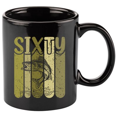 60 Years Old Walleye Fishing 60th Birthday 11oz C Handle Ceramic Mug