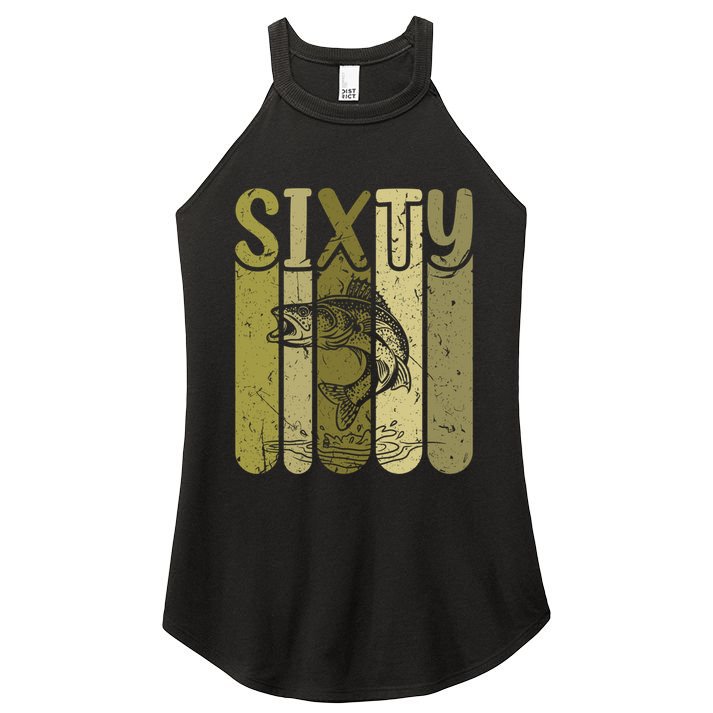 60 Years Old Walleye Fishing 60th Birthday Women's Perfect Tri Rocker Tank