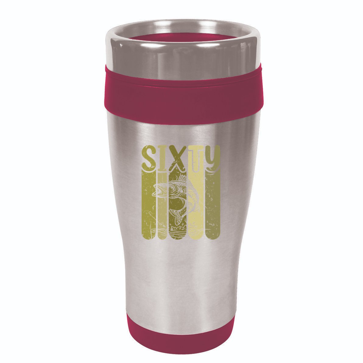 60 Years Old Walleye Fishing 60th Birthday 16oz Travel Tumbler