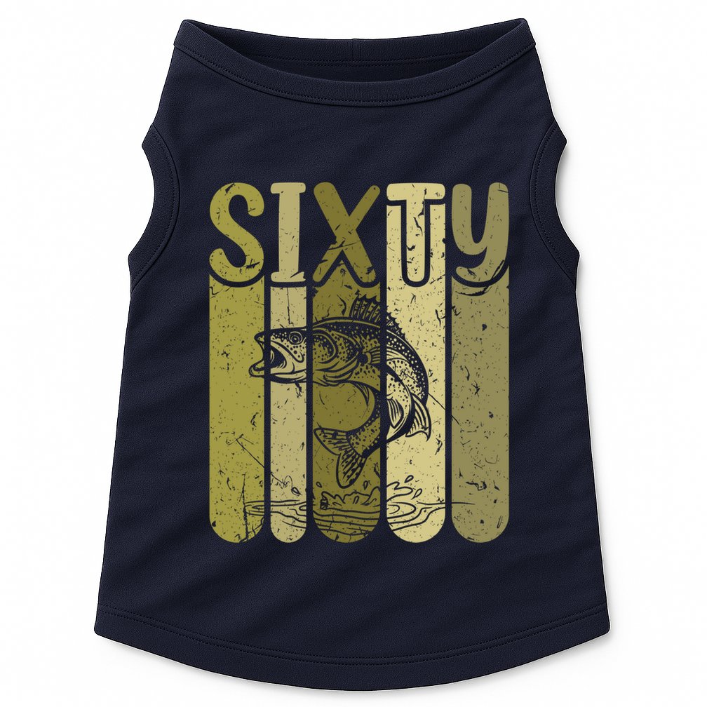 60 Years Old Walleye Fishing 60th Birthday Doggie Tank