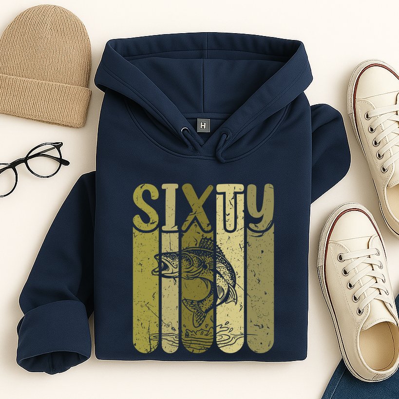 60 Years Old Walleye Fishing 60th Birthday Hoodie