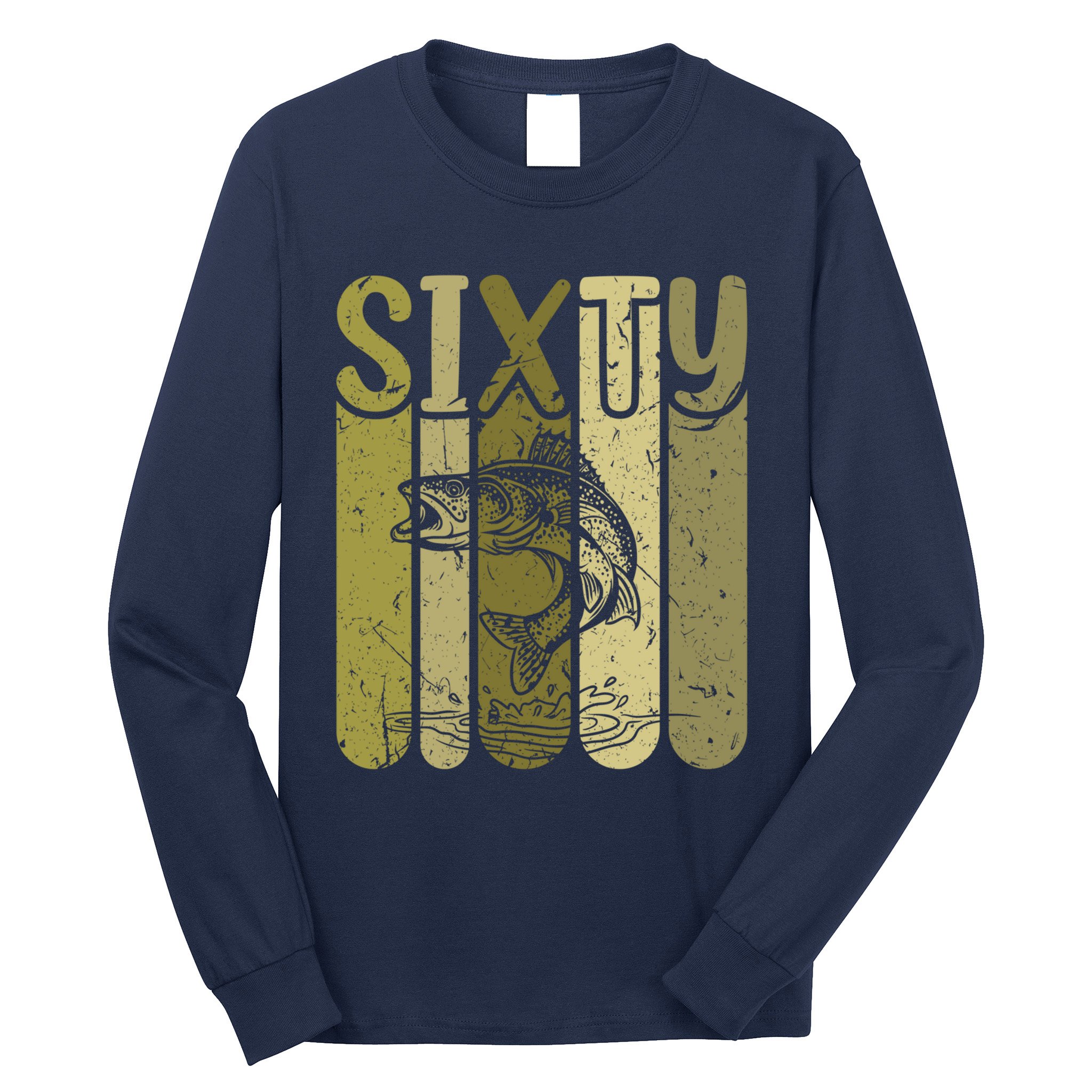 60 Years Old Walleye Fishing 60th Birthday Long Sleeve Shirt