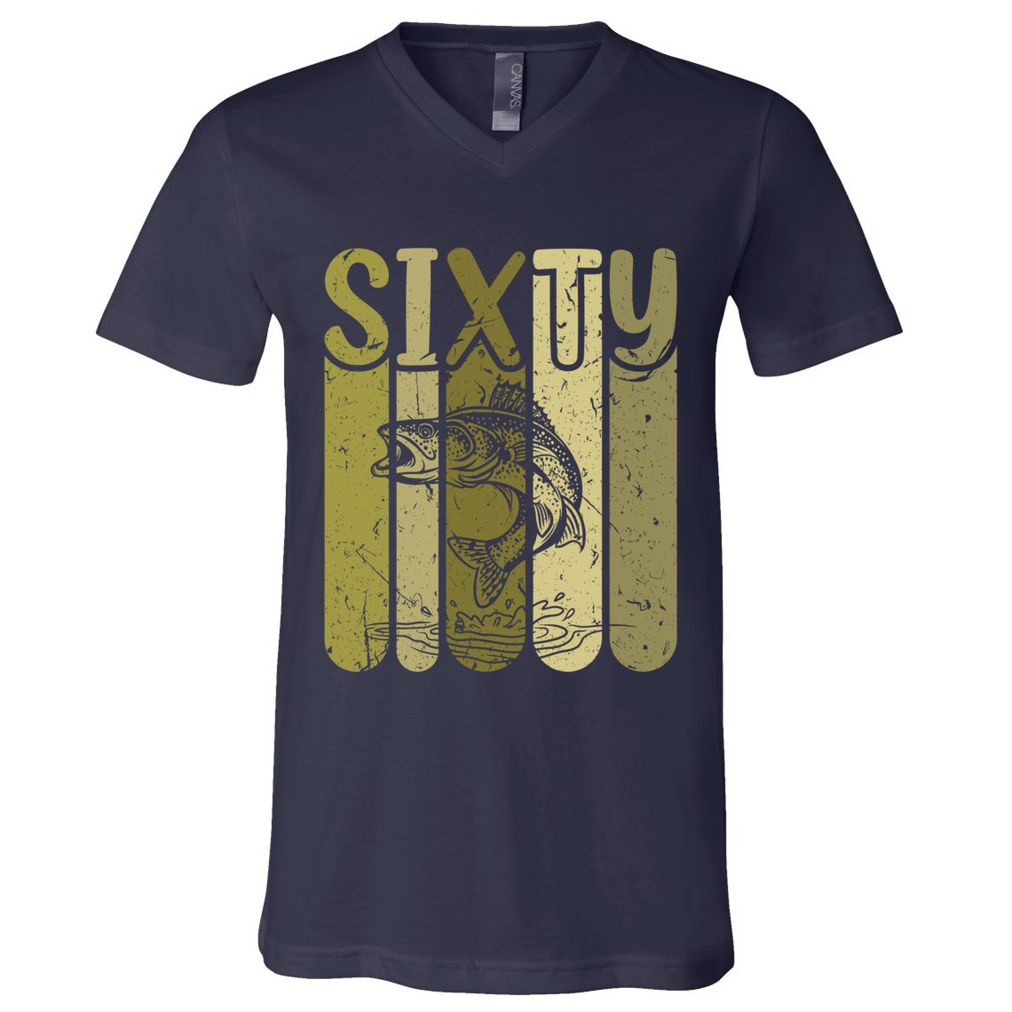 60 Years Old Walleye Fishing 60th Birthday V-Neck T-Shirt