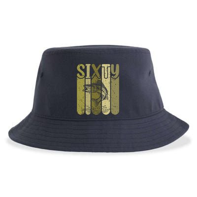 60 Years Old Walleye Fishing 60th Birthday Sustainable Bucket Hat