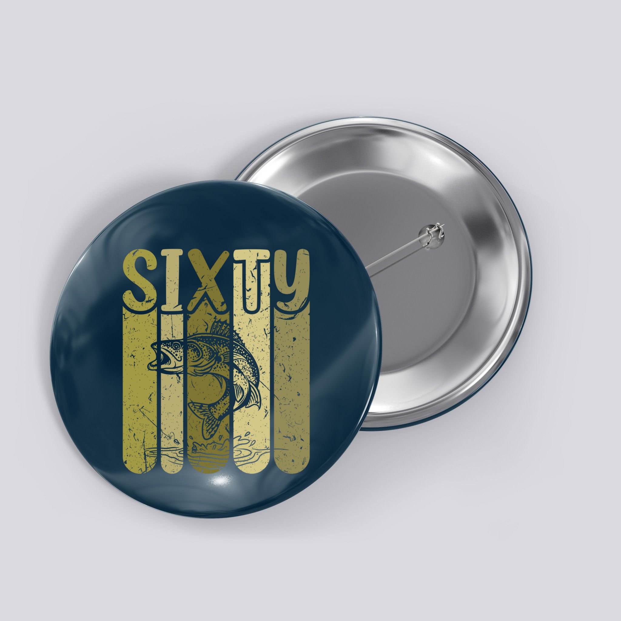 60 Years Old Walleye Fishing 60th Birthday Button