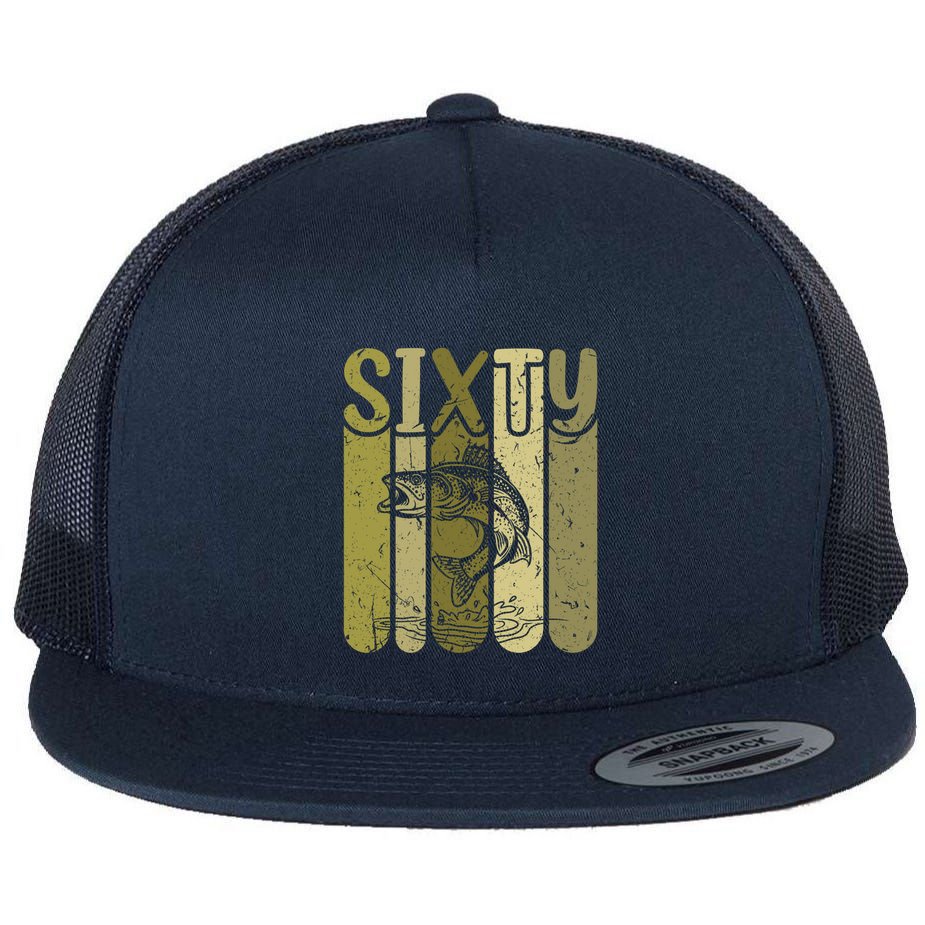 60 Years Old Walleye Fishing 60th Birthday Flat Bill Trucker Hat