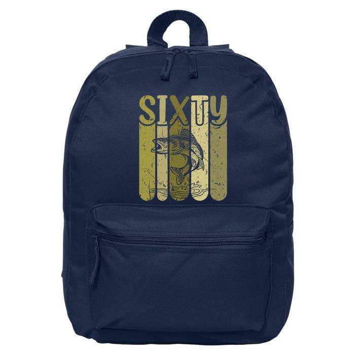 60 Years Old Walleye Fishing 60th Birthday 16 in Basic Backpack