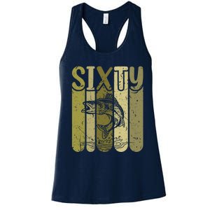 60 Years Old Walleye Fishing 60th Birthday Women's Racerback Tank