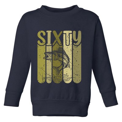 60 Years Old Walleye Fishing 60th Birthday Toddler Sweatshirt