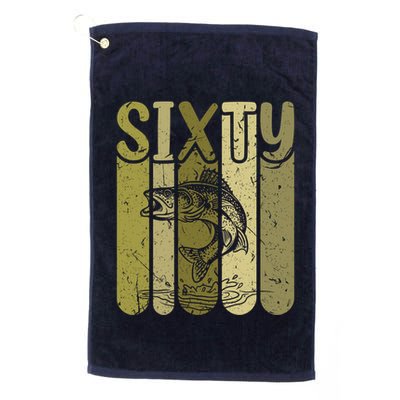 60 Years Old Walleye Fishing 60th Birthday Golf Towel