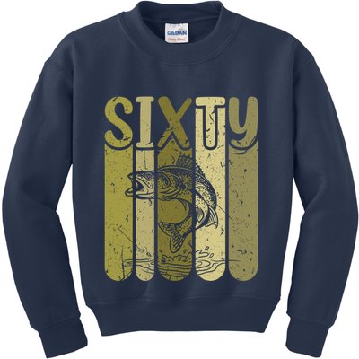 60 Years Old Walleye Fishing 60th Birthday Kids Sweatshirt