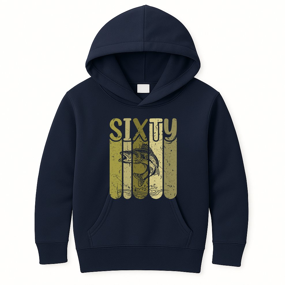 60 Years Old Walleye Fishing 60th Birthday Kids Hoodie