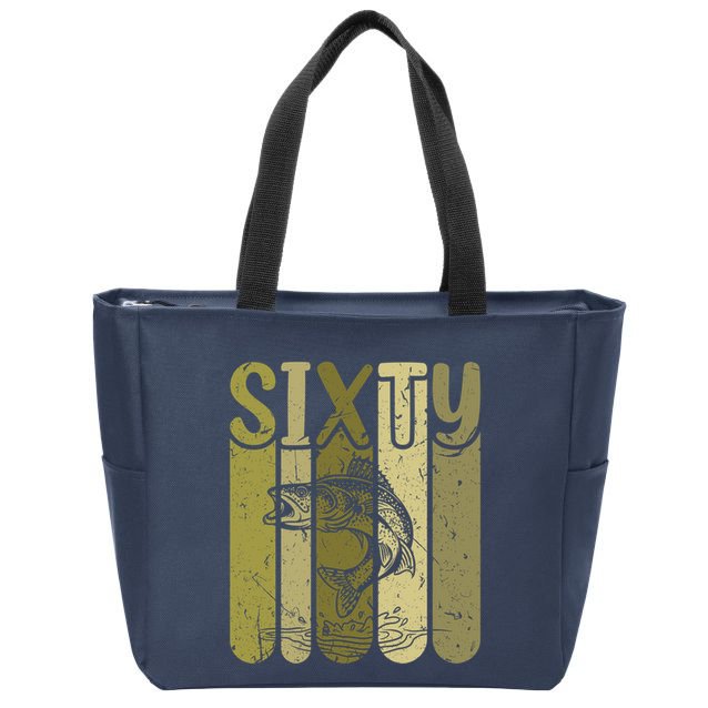 60 Years Old Walleye Fishing 60th Birthday Zip Tote Bag