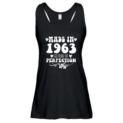 60 Year Old Made In 1963 Floral 60th Birthday Gifts Ladies Essential Flowy Tank