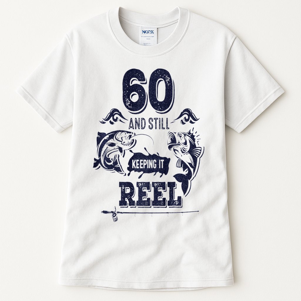 60 Years Old Fisherman Keeping It Reel 60th Birthday Fishing Tall T-Shirt