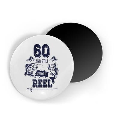 60 Years Old Fisherman Keeping It Reel 60th Birthday Fishing Magnet