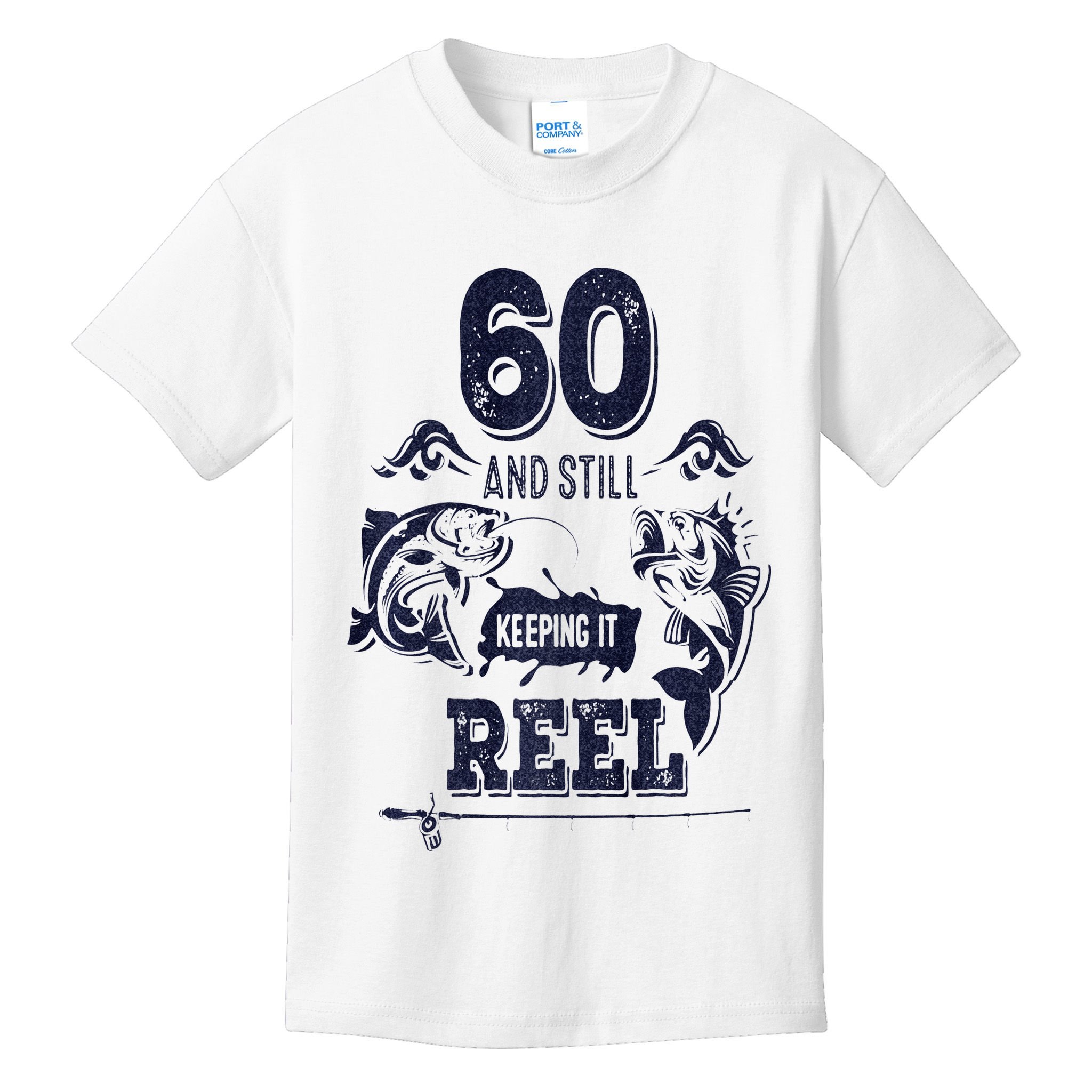 60 Years Old Fisherman Keeping It Reel 60th Birthday Fishing Kids T-Shirt