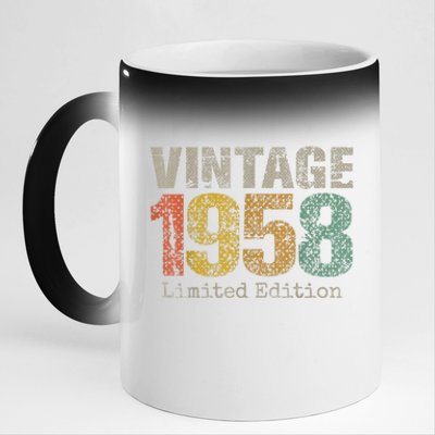 66 Year Old Gifts Vintage 1958 Limited Edition 66th Birthday 11oz Black Color Changing Mug