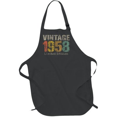 66 Year Old Gifts Vintage 1958 Limited Edition 66th Birthday Full-Length Apron With Pockets