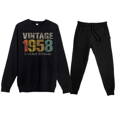 66 Year Old Gifts Vintage 1958 Limited Edition 66th Birthday Premium Crewneck Sweatsuit Set