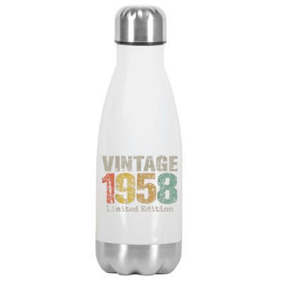 66 Year Old Gifts Vintage 1958 Limited Edition 66th Birthday Stainless Steel Insulated Water Bottle