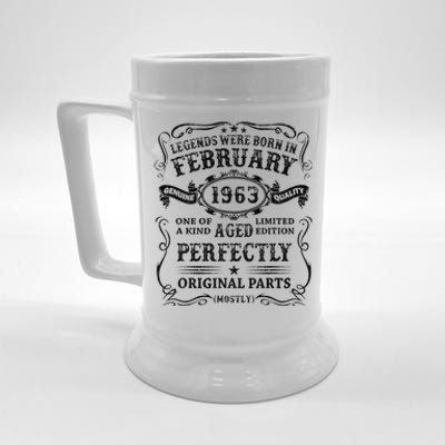 60 Year Old Birthday Gift Legends Were Born In February 1963 Beer Stein