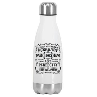 60 Year Old Birthday Gift Legends Were Born In February 1963 Stainless Steel Insulated Water Bottle