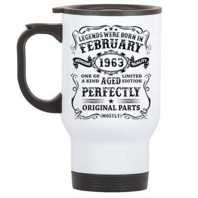 60 Year Old Birthday Gift Legends Were Born In February 1963 Stainless Steel Travel Mug