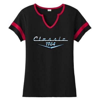 60 Year Old Vintage Classic Car 1964 60th Birthday Ladies Halftime Notch Neck Tee