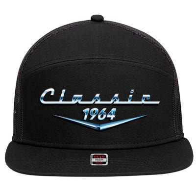 60 Year Old Vintage Classic Car 1964 60th Birthday 7 Panel Mesh Trucker Snapback Hat