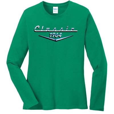 60 Year Old Vintage Classic Car 1964 60th Birthday Ladies Long Sleeve Shirt