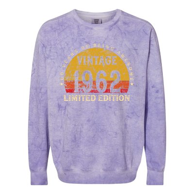 60 Year Old Gifts Retro Vintage 1962 Limited Edition 60th Birthday Colorblast Crewneck Sweatshirt