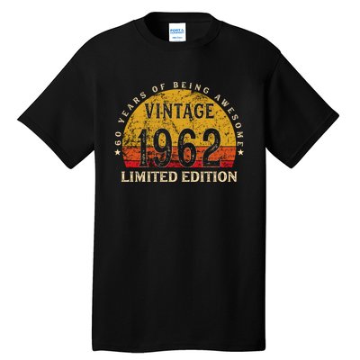 60 Year Old Gifts Retro Vintage 1962 Limited Edition 60th Birthday Tall T-Shirt