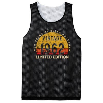 60 Year Old Gifts Retro Vintage 1962 Limited Edition 60th Birthday Mesh Reversible Basketball Jersey Tank