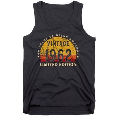 60 Year Old Gifts Retro Vintage 1962 Limited Edition 60th Birthday Tank Top