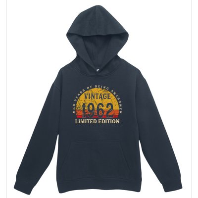 60 Year Old Gifts Retro Vintage 1962 Limited Edition 60th Birthday Urban Pullover Hoodie