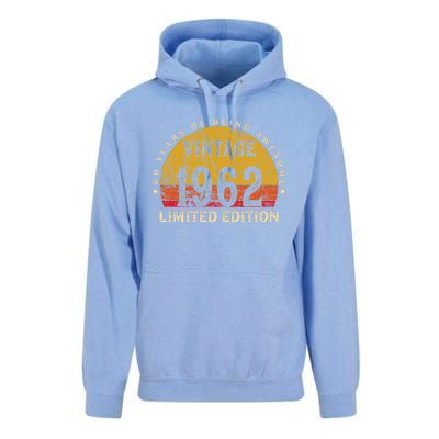 60 Year Old Gifts Retro Vintage 1962 Limited Edition 60th Birthday Unisex Surf Hoodie