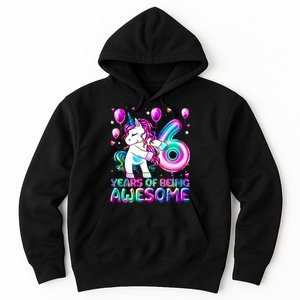 6 Years Of Being Awesome 6th Birthday Unicorn Party Hoodie