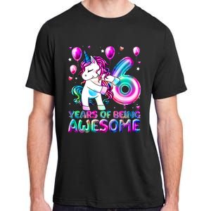 6 Years Of Being Awesome 6th Birthday Unicorn Party Adult ChromaSoft Performance T-Shirt