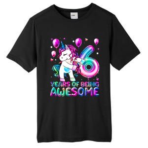 6 Years Of Being Awesome 6th Birthday Unicorn Party Tall Fusion ChromaSoft Performance T-Shirt