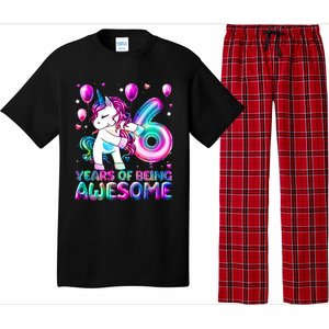 6 Years Of Being Awesome 6th Birthday Unicorn Party Pajama Set