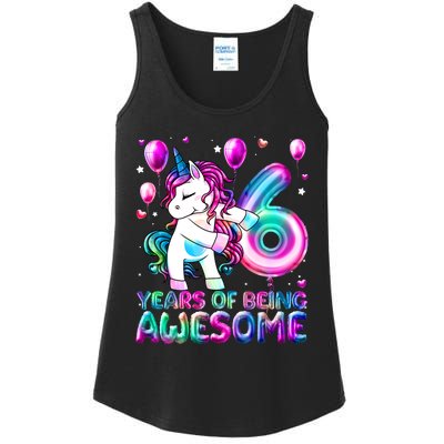 6 Years Of Being Awesome 6th Birthday Unicorn Party Ladies Essential Tank